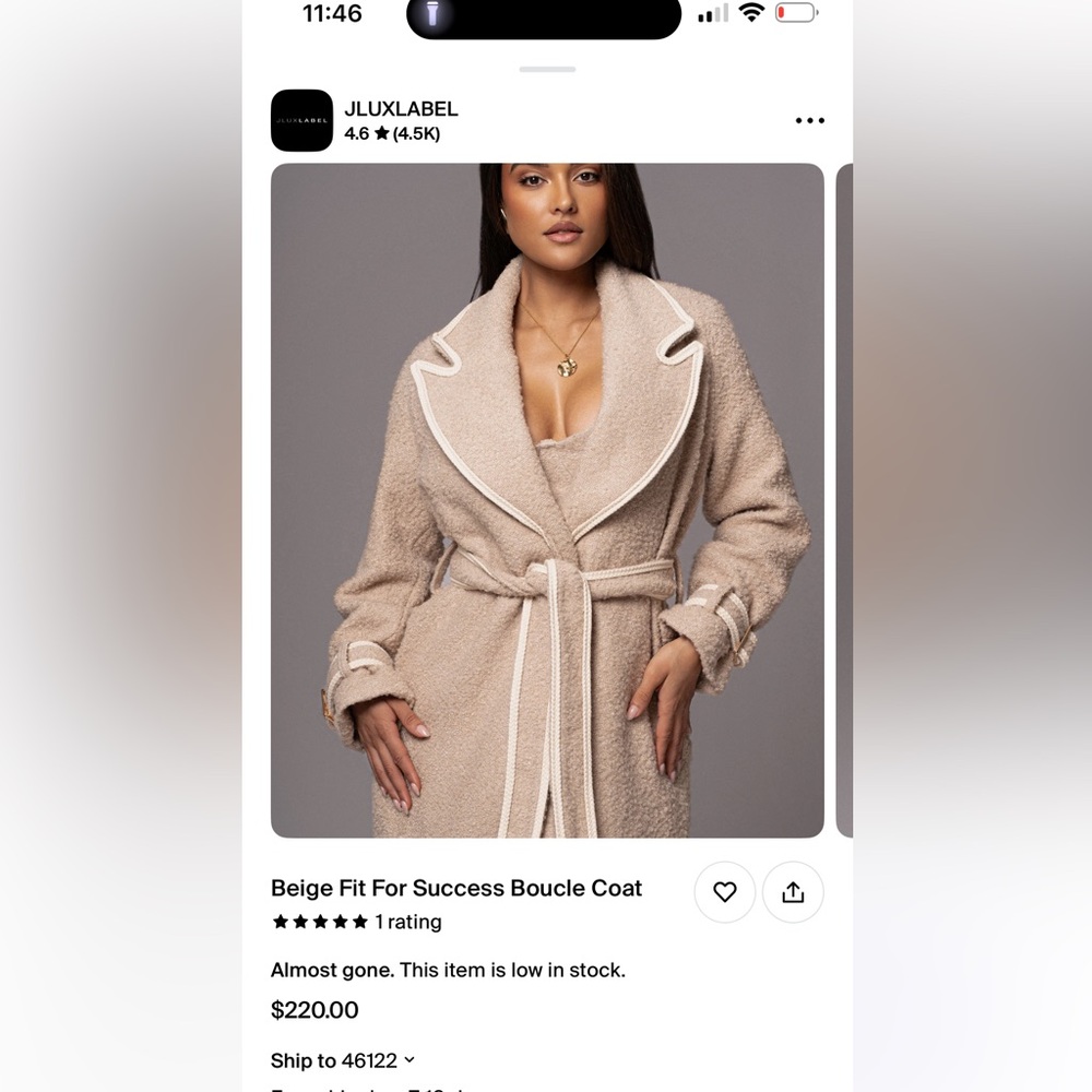NWT beige bouncle trench coat medium